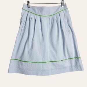 Lilly Pulitzer Blue White Striped Peek A Boo A-Line Skirt Size 2